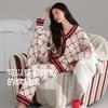 Womens Thick Fleece Pajama Set Winter Cozy Lounge Wear Soft Warm Sleepwear Outfit Home Light Outdoor Use
