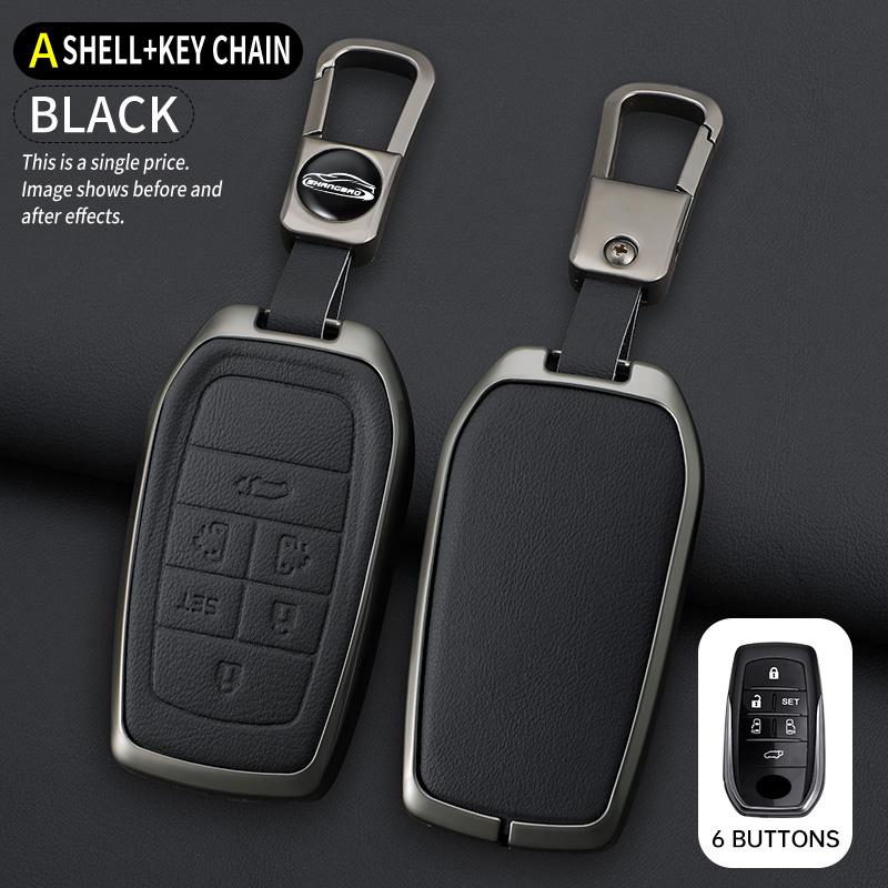 2 3 4 5 6 Buttons Car Key Case Cover For Toyota Gr Sport C-Hr Gazoo Rav4 Racing Mirai Avensis Zinc Alloy Keychain Accessories