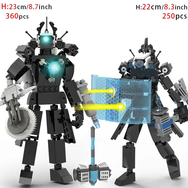 Macht Skibidi Toilet Bausteine Titan Clock Man 2.0 Kameramann Speakerman TV-Mann Steine DIY Moddell Spielzeug für Kinder Geschenk Osterspielzeug