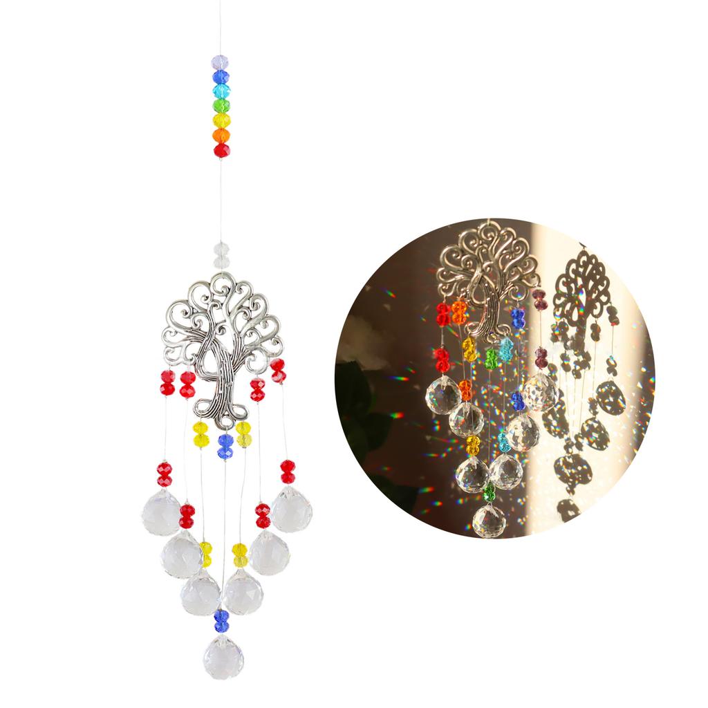 Colorful Crystal Wind Chime Beautiful Garden Jewelry Pendan Decor Suitable for Window Home Car Party Wedding Decoration