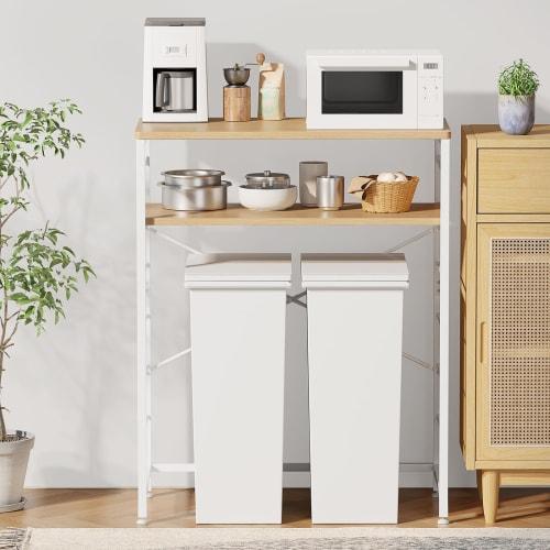 TTWO Over-the-Trash Can Rack, Kitchen Rack, 5-Tier Adjustable Height, Microwave Rack, Microwave Board, Worktop, Storage Rack, Heavy-Duty, 70kg Load Ca