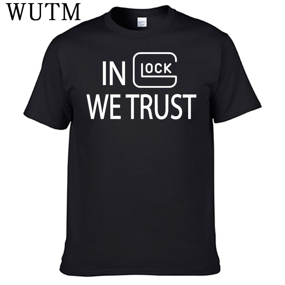 In Glock We Trust T Shirt 100% Cotton Men Shirt