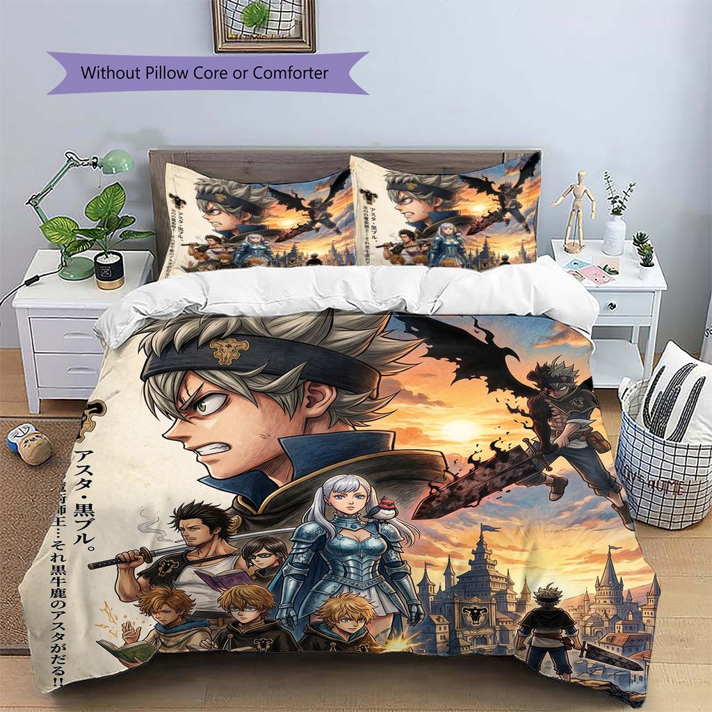 Black Clover Pillowcase & Duvet Cover Set | Custom Black Clover Bedding | Gift for Fans YUN6511