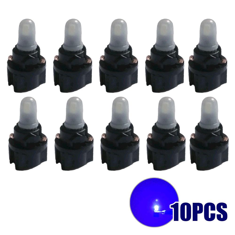 10Pcs Car LED Bulb Dashboard T5 T6.5 W1.2W Instrument Lighting12V 3000K 6000K White Red Ice Blue Auto Panel Lights Accessories