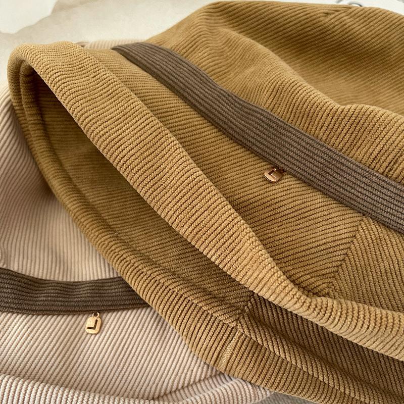 Autumn and winter new retro versatile face small pile hat thickened corduroy warm bucket hat bag head hat tide