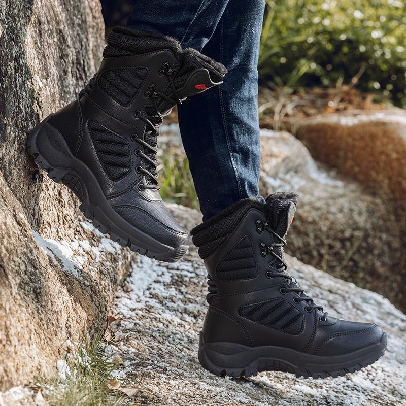 Unisex Winter Boots Retro Combat Boots Anti Slip Wear-resistant Outdoor Boots High-top Non-slip Waterproof Wear-resistant Snow Boots Winter Boots