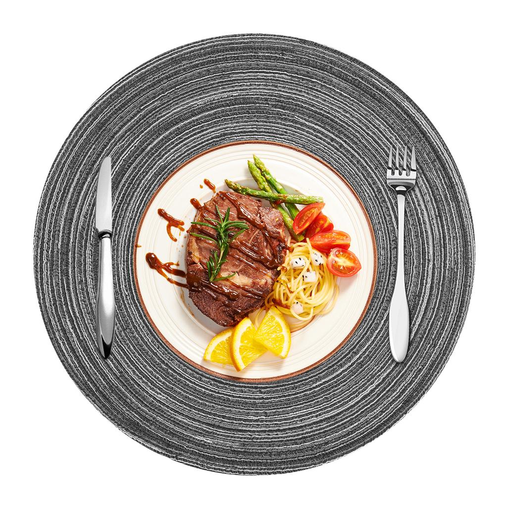 Round Placemats and Coasters Set of 6 Christmas Placemats Washable Placemats 34/38cm Woven Placemats Christmas Round Placemats