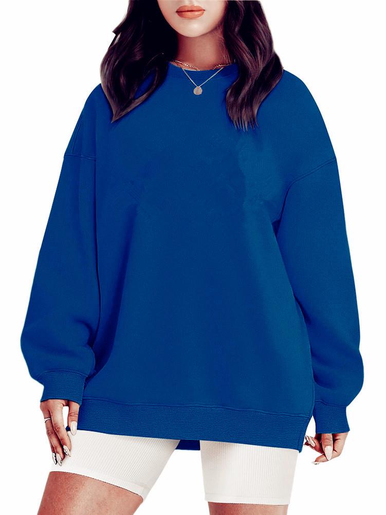 2024 Cross-Border Women's Plus Velvet Loose Long Sleeve Hoodie for Autumn & Winter