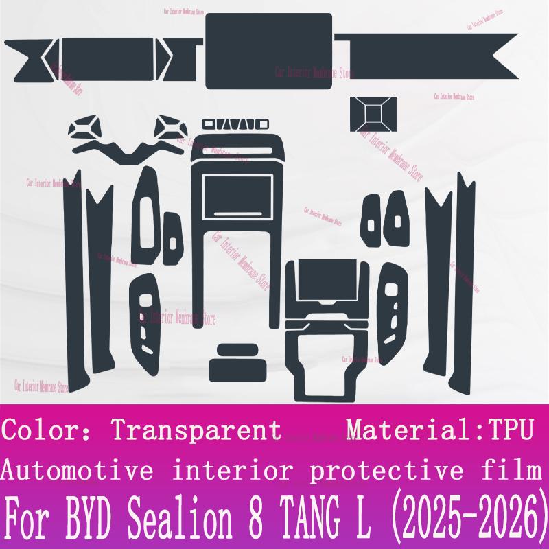 For BYD Sealion 8 TANG L (2025-2026)Car Gearbox Panel Film Dashboard Protective Sticker Interior Screen Anti-Scratch Accessories