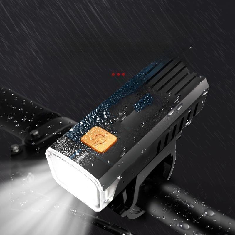 1Pc Bicycle Headlights USB Charging Night Riding Super Bright Light Warning Light Outdoor Riding Set Mountain Bike Front and Rear Lights