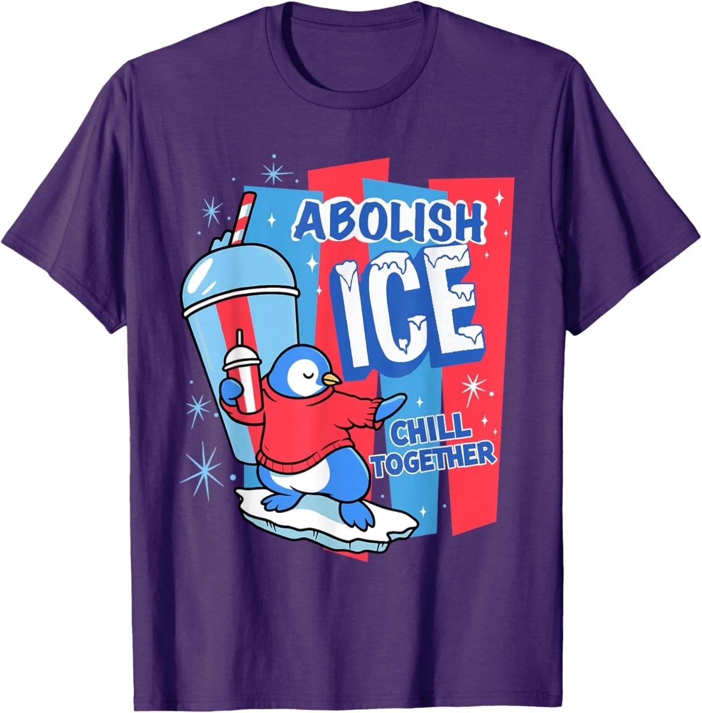 

Abolish The Ice Penguin Slush Drink Funny Summer Chill Mode T-Shirt M