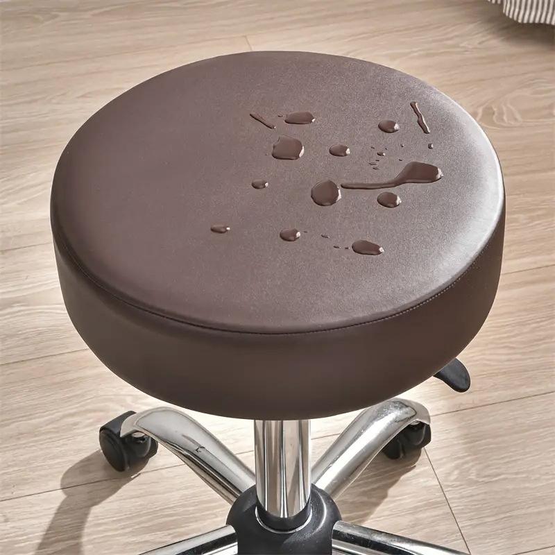 

Waterproof PU Bar Stool Cover Anti-Slip Round Seat Cover featuring Elastic Bands Bar Stool Chair Covers Washable type Stool Slipcover 36x7cm