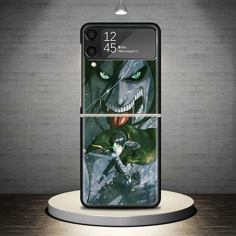 

Чехол для телефона Атака Титанов Эрен для Samsung Galaxy Z Flip 7 6 5 4 3 5G Ударопрочный чехол Z Flip7 Flip6 ZFlip5 Flip3 Flip4 Роскошный She Samsung Z Flip 6