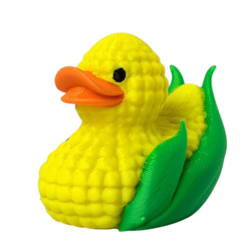 Halloween Desktop Small Ornaments Decoration 3D Printing Yellow Corn Duck Toys Cute Vegetable Duck Model Toys Funny Kids Gifts