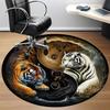 1PC Tiger YinYang Office Round Area Rug, Mat Suitable For Office, Under Office Chairs Bedroom Living Room Home Decor, Room Deco
