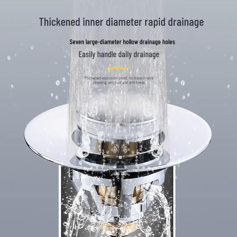 Copper Pop-up Basin Stopper & Anti-Clog Drain Filter
