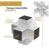 Stainless Steel Weld-Free Square Tube Connector for Shelves - 20/25/30mm