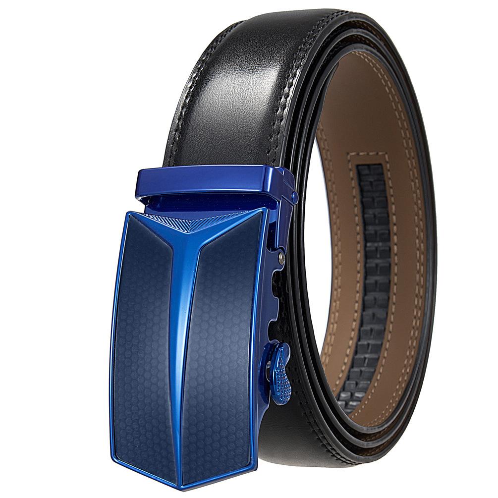 Men'S Belt, Automatic Buckle Cowhide Belt Casual Business Ly36-1314-1