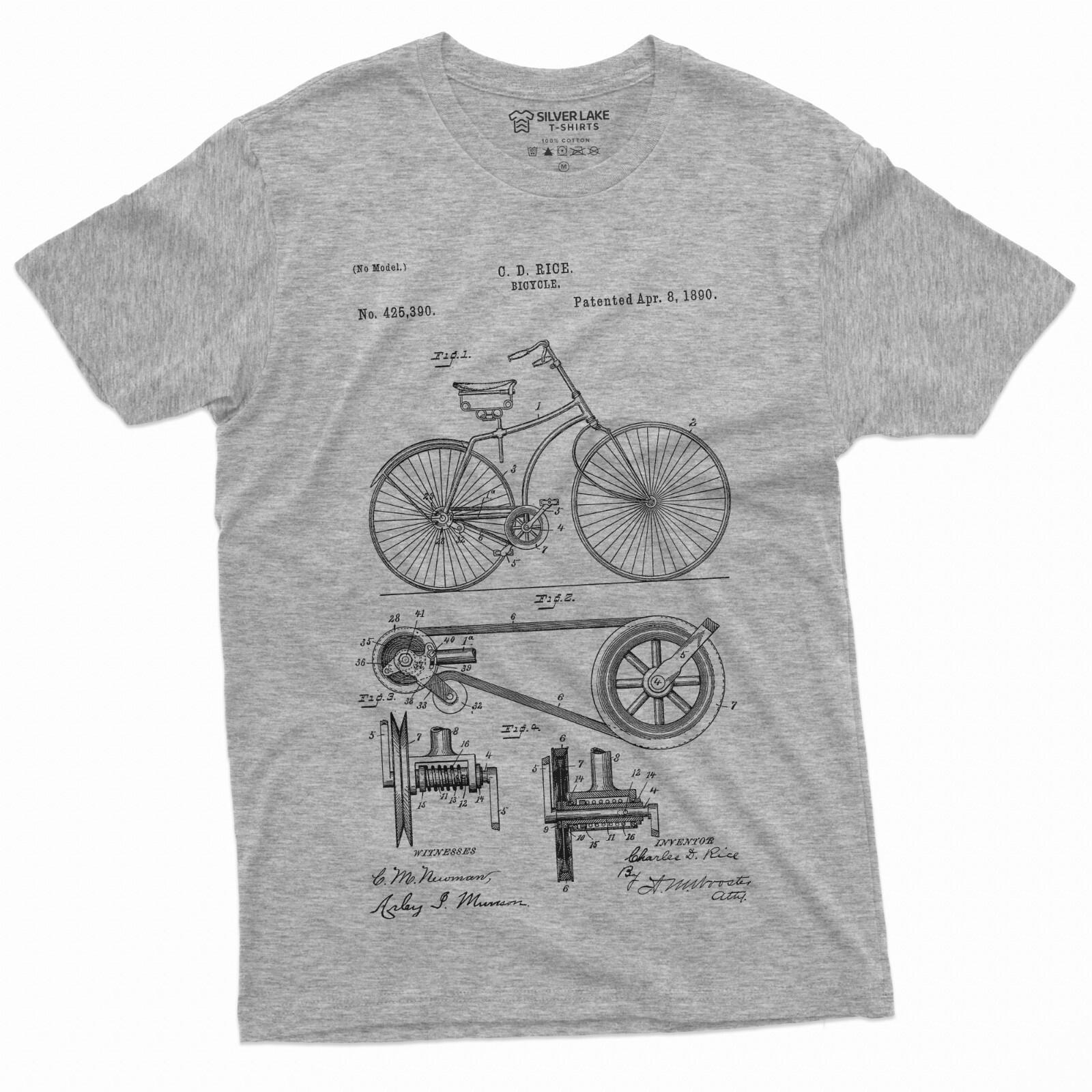 

Mens Bicycle Patent 1860 T-shirt Bike History Tee shirt Riding Rider Tee Shirt M