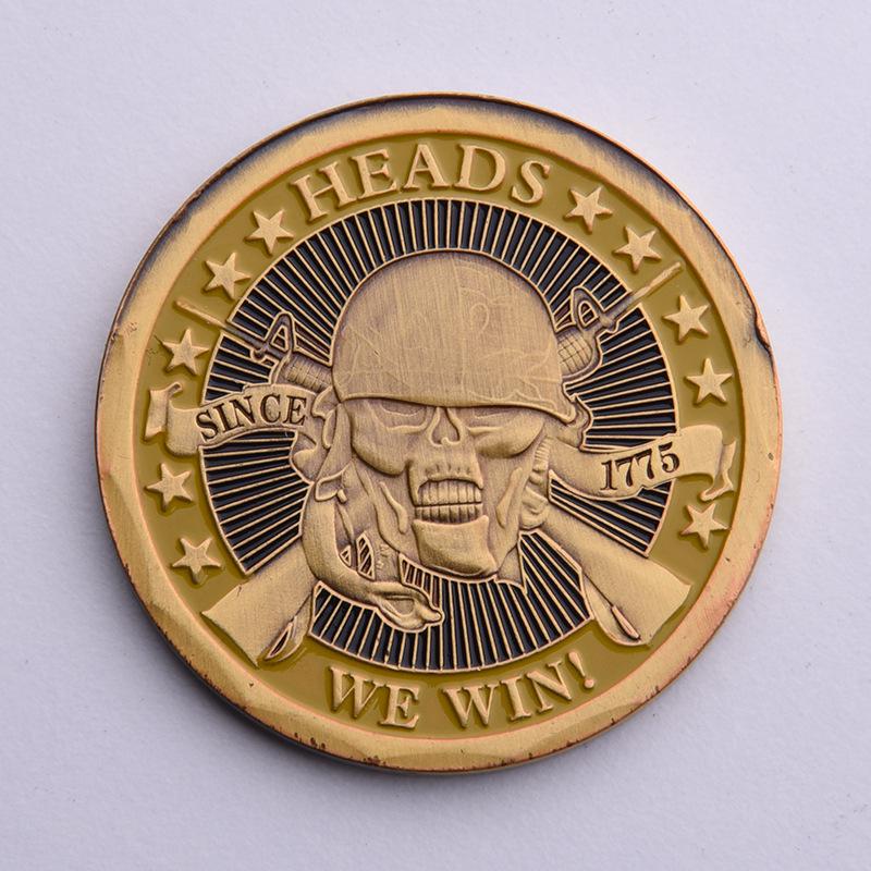 Skull retro souvenir, win/lose medals, metal badges, vintage crafts, Christmas gift, Stocking stuffers