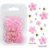 3D Flower Nail Art Decor Charms Set Glitter Rhinestones Mixed Colors Assorted Sizes for DIY Nail Art Party Makeup Use