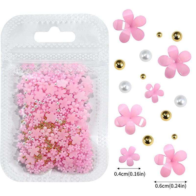 3D Flower Nail Art Decor Charms Set Glitter Rhinestones Mixed Colors Assorted Sizes for DIY Nail Art Party Makeup Use