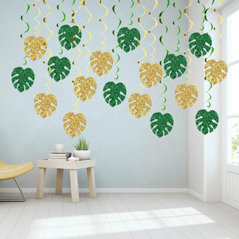 Tropicals Monstera Decorations,Tropicals Hawaiians Party Hangings Swirl Ceiling Decors Summer Luaus Hawaiians Beach