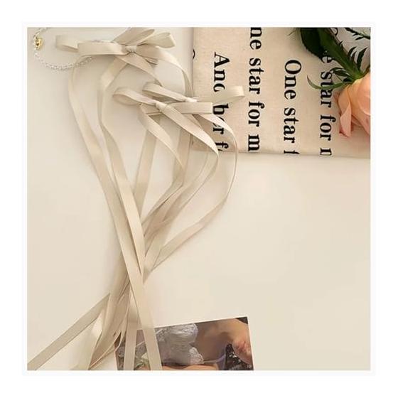 MISS MUMU Hair Accessories Hair Clip Ribbon Clip Ribbon Set of 2 Hair Ornament Ribbon Pin Hair Arrangement Barrette Hair Pin for Women Ladies Wedding