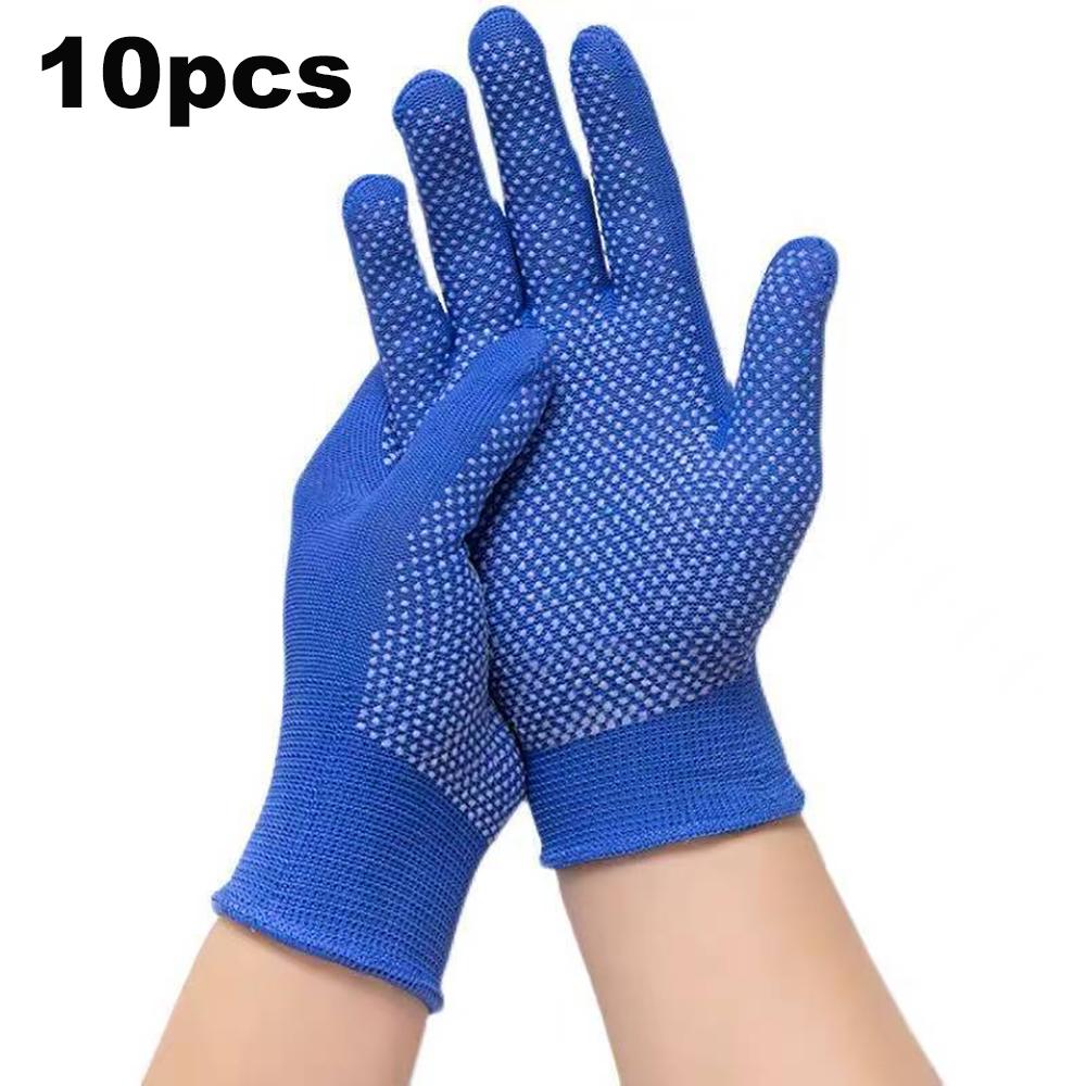 10PCS Nylon Gloves Breathable Non-Slip for Cycling Fishing Camping Unisex Multicolor Work Protection Labor Protection Gloves