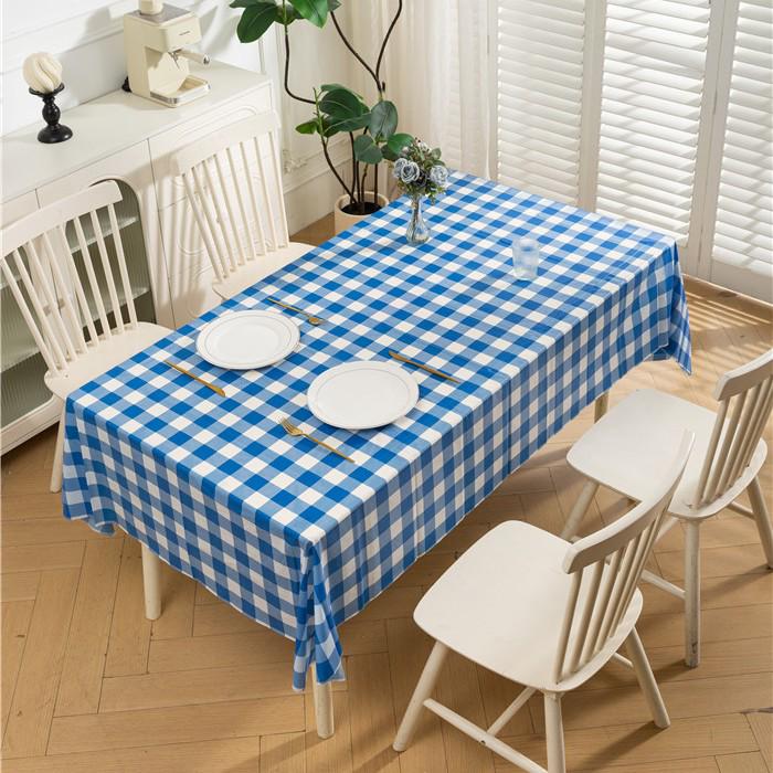 Nordic Checkered Waterproof PEVA Tablecloth - Oil-Proof, Wash-Free, Modern Picnic & Party Mat