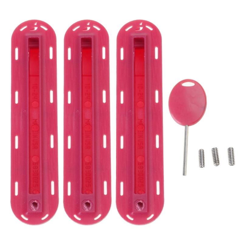 3Pcs/Set Single Fin Box Surfboard Fin Box Replacement Set with Screws Key, Surfing Screw Surfboard Surfs Fin Plugs Set