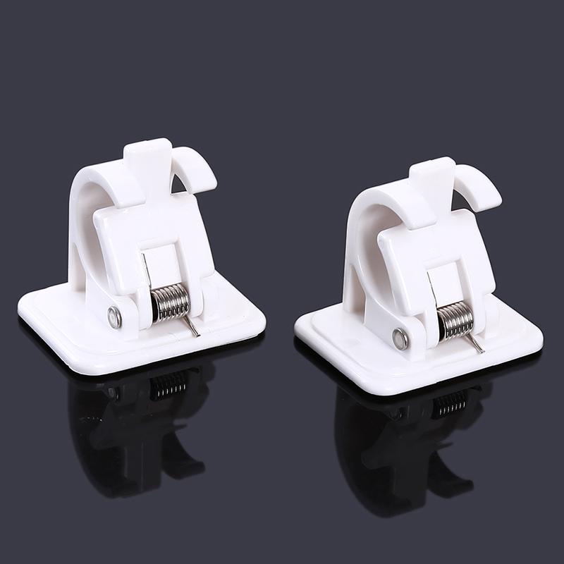 Buy White Adhesive Wall Curtain Hanging Rod Clamp Hooks Shower Curtain