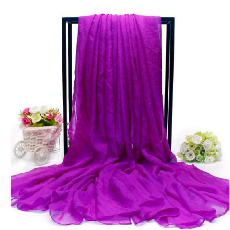 Extra Large Imitation Silk Scarf Solid Color Silk Scarf Seaside Beach Towel Long Spring and Autumn Women's Gauze Scarf Chiffon Scarf Women
