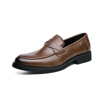 Męskie Czarne Mokasyny Eleganckie Formalne Skórzane Wygodne Buty Biznesowe Buty do Smokinga Ślubne Duże Rozmiary