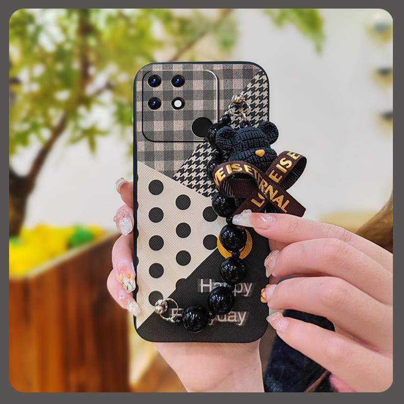 Anti-knock Cute Phone Case For OPPO Realme Narzo 50A Silicone Black Pearl Pendant Dirt-resistant Skin-friendly Feel