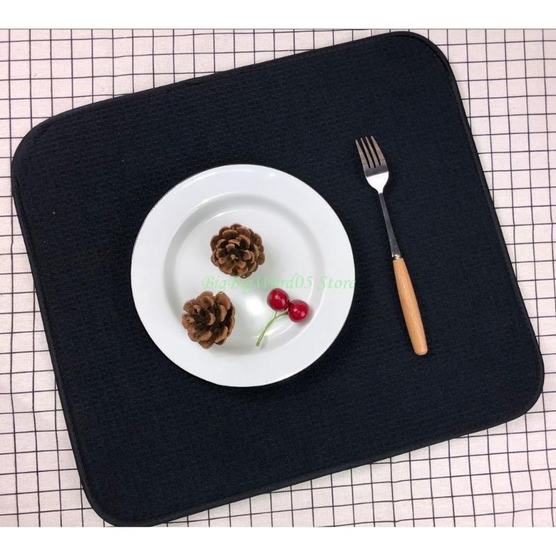 24TE Dish Drying Pad Dish Drying Mat for Kitchen Counter Multifunctional Drying Mat