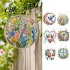 Indoor Outdoor Decor Flower Print Sun Catcher, Acrylic Colorful Owl Hummingbird Dragonfly Suncatcher, Catcher Hanging Artistic Ornament, Home
