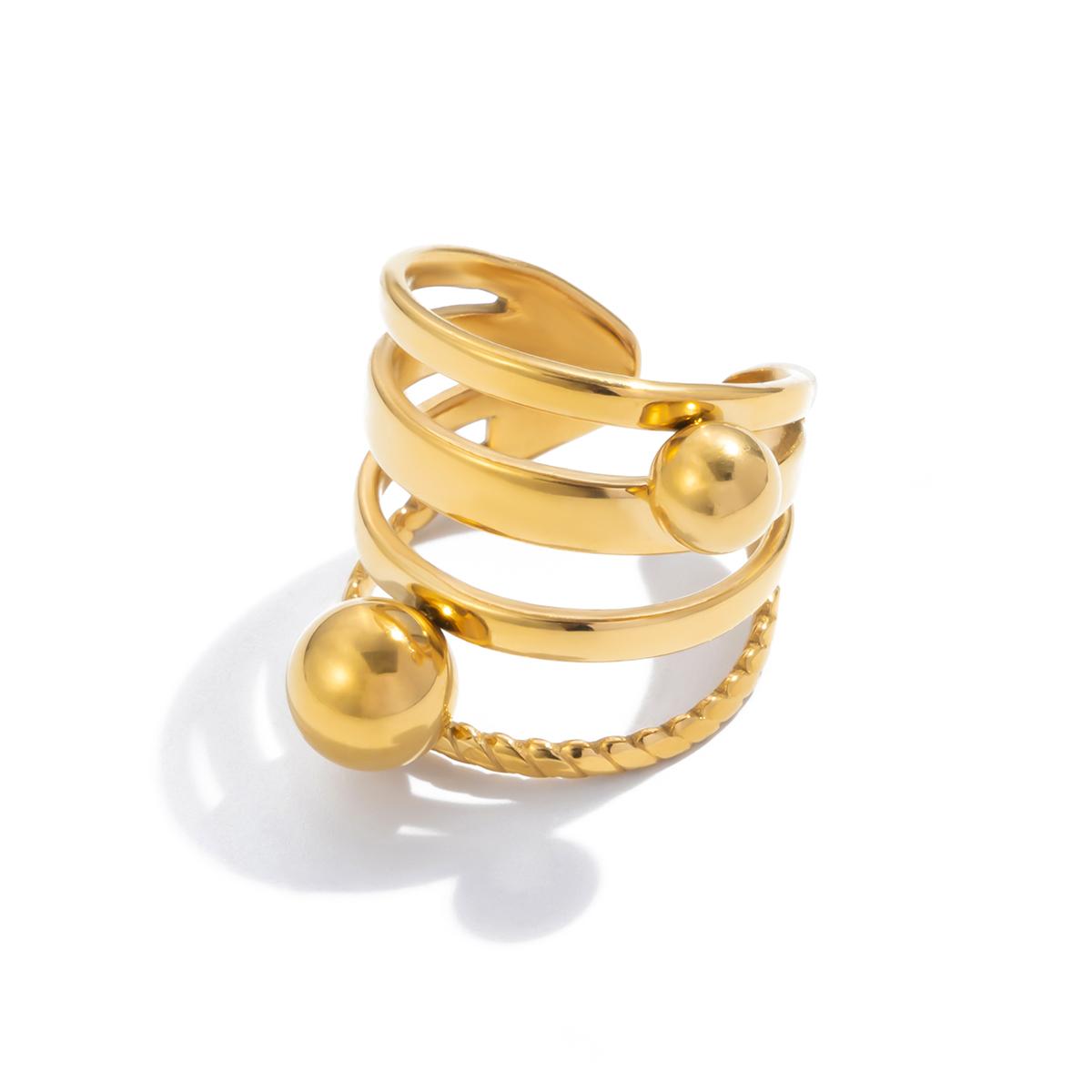 

Yori Distinctive Personalized Ball Multi-layer Hollow Open Ring Waterproof Polished Metal Gifts for Girlfriend Jewelry