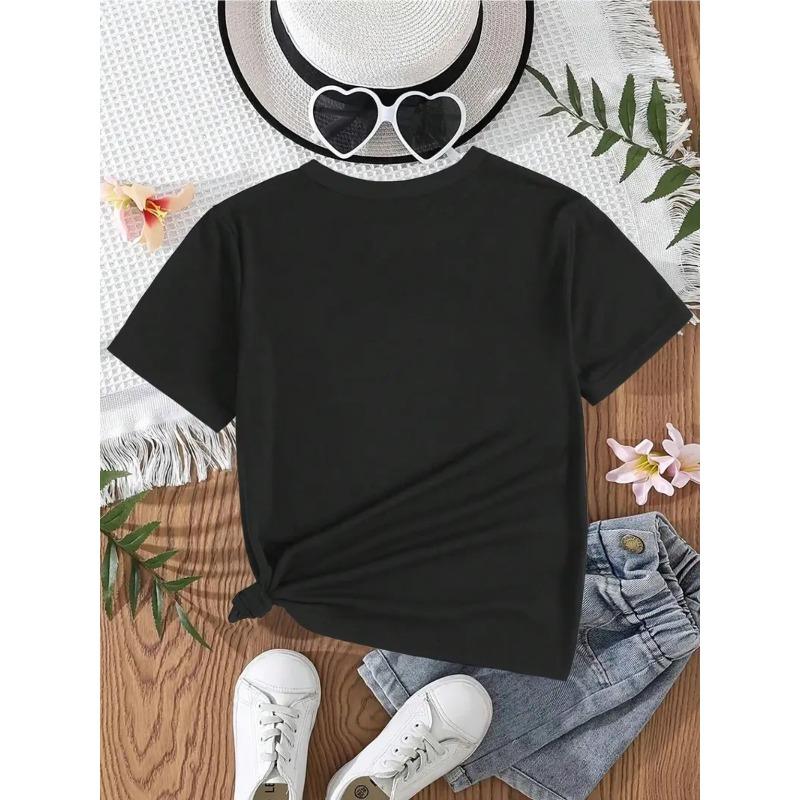 Taglie Europee T-shirt a Maniche Corte da Ragazza con Girocollo