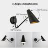 Industrial Folding LED Wall Lamp With Switch Vintage Adjustable Swing Long Arm E27 Bedside Decor Lighting Sconce Reading Lights