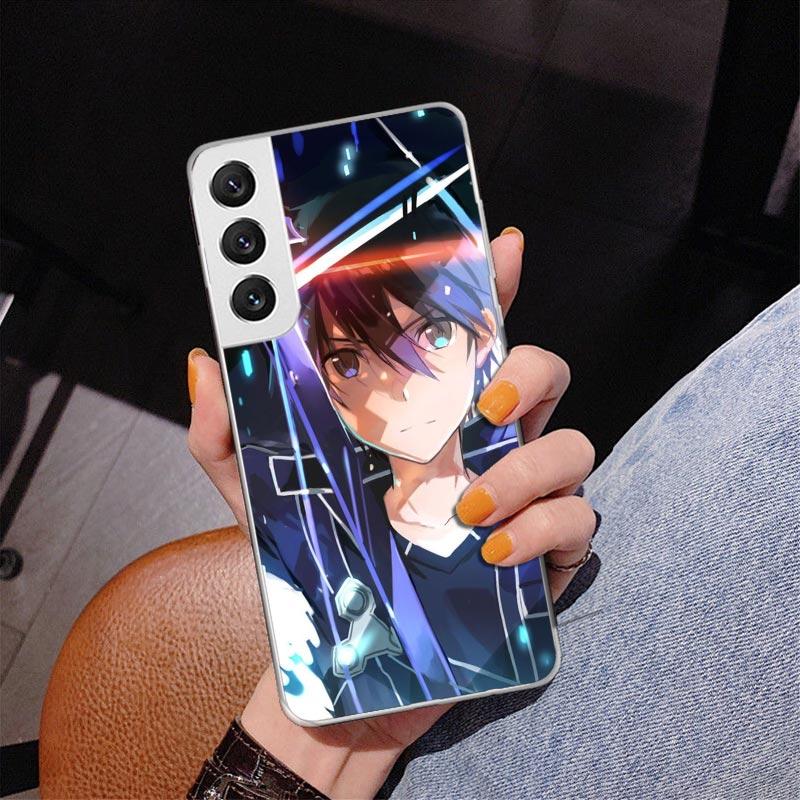 Sword Art Online Anime Phone Case For Samsung Galaxy S24 S25 Edge S26 Ultra S23 S22 S21 Plus S20 FE + Personalized Print Cover G