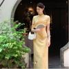 Yellow Short-sleeved Improved Ancient Cheongsam New Chinese Girl Light New Summer Temperament Dress