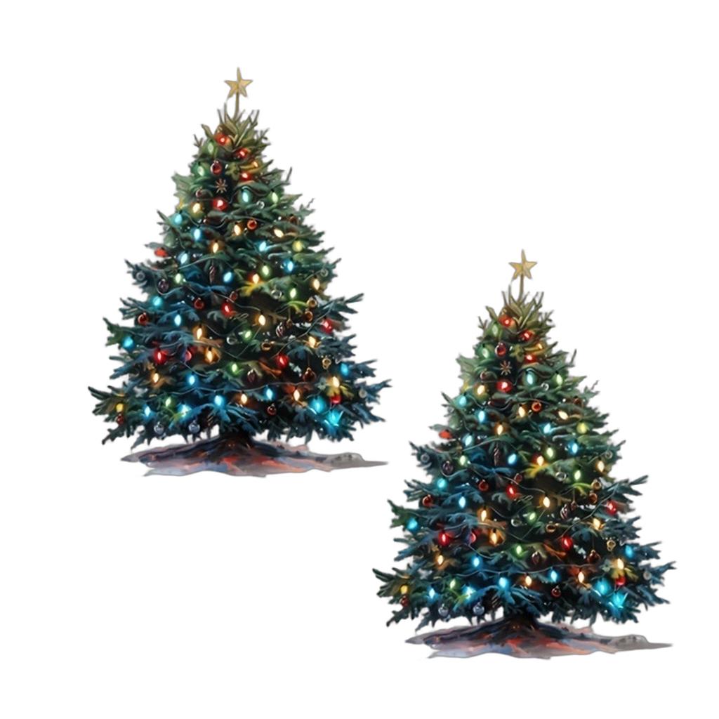 Christmas Window Clings Ball Pine Needle Window Decal Static Window Stickers Christmas Decorations for Holiday Party