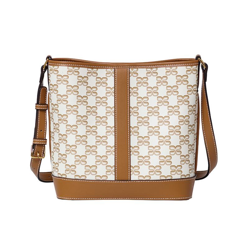 

Retro Monogram Large-capacity Bucket Bag, Fashionable and Versatile for Commuting, Single-shoulder Crossbody Women s Bag for Both Parents