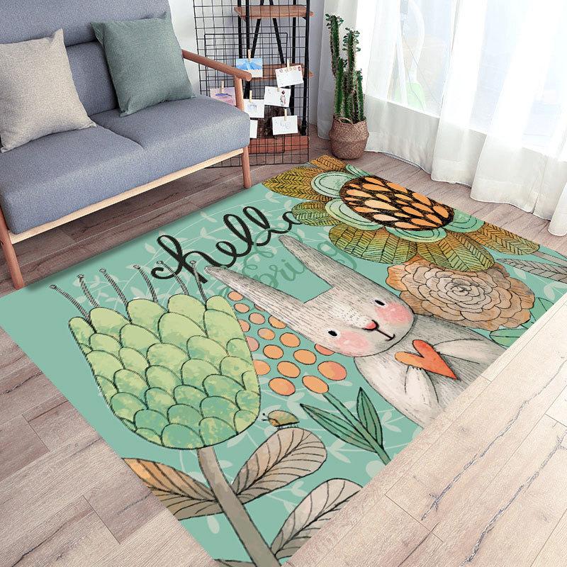 Cartoon Dinosaur Playmat Rug Cartoon Animal Rug Teen Girl Room Decor Baby Girl Room Decor Playroom Rug Floor Mat