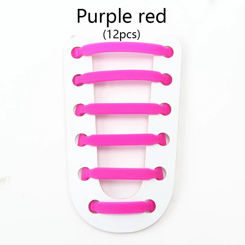 12Pcs/Set Elastic Silicone Shoelaces Practical Fashionable for Men Women Lazy Hammer Type Shoe Laces Sneakers No Tie Shoelaces