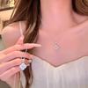 Korean Style Zirconia Lucky Flower Necklace: Light Luxury, High-End, Fashionable Clavicle Chain