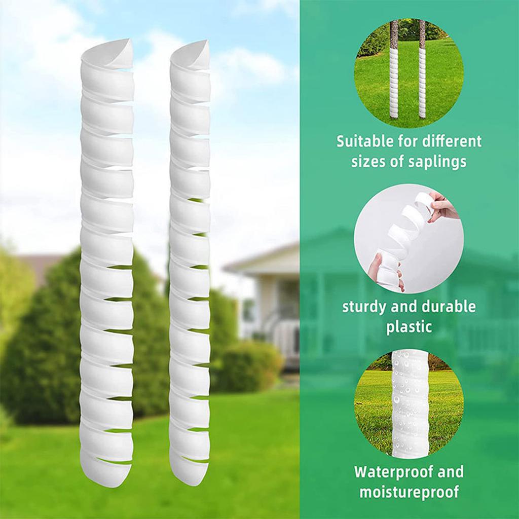 Pack of 4 Garden Tree Trunk Protectors Spiral Guards Reusable Bark Protection Tubes Effective Tree Trunk Care Wraps