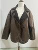 Women's European and American Autumn/Winter Loose Fur-Lined Warm Jacket with Lapel - Trendy Fashion Coat