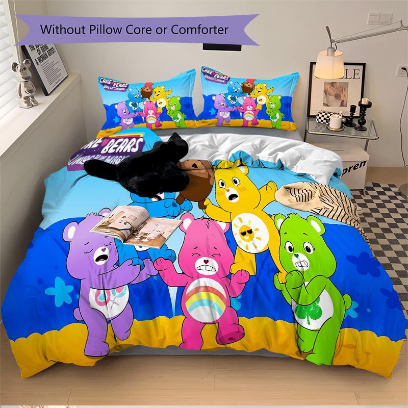 Care Bears Unlock Magic Print 3Pcs Bedding Setduvet Cover With 2 Bedropillowcase Home Birthday Gift